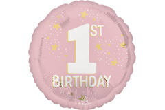Foil Balloon - "1ST BIRTHDAY" - Little Miss Onederful - Pink - 45 cm